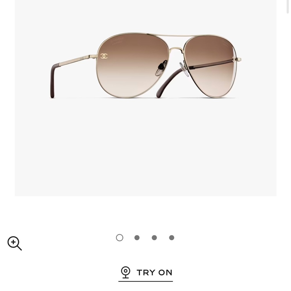 CHANEL Gold and Brown Aviator Sunglasses